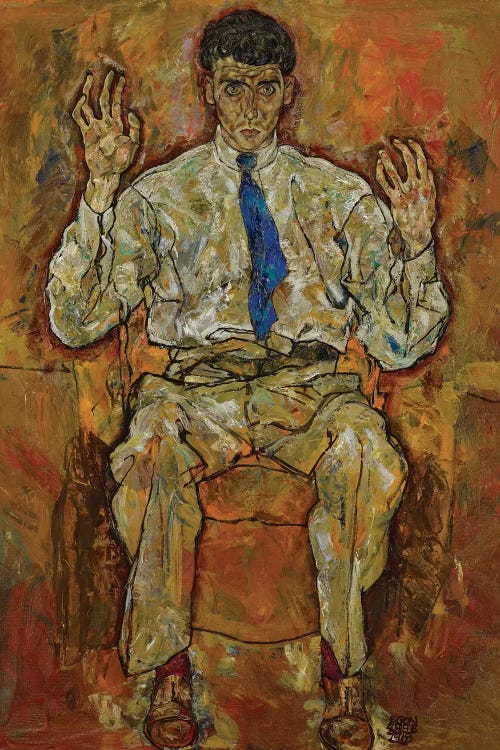Portrait of Paris von Gütersloh, 1918  by Egon Schiele wall art