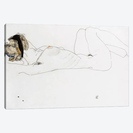 Reclining female nude, 1912  Canvas Print #BMN10179} by Egon Schiele Art Print