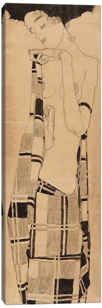 Standing Girl, c.1908-09  Canvas Art Print - Egon Schiele