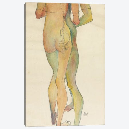 Zwei Stehende Akte, 1913  Canvas Print #BMN10191} by Egon Schiele Canvas Print
