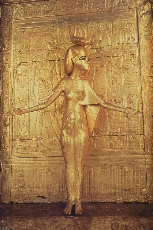 The goddess Selket on the canopic shrine, from the Tomb of Tutankhamun  New Kingdom  