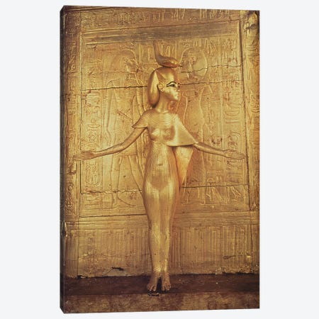 The goddess Selket on the canopic shrine, from the Tomb of Tutankhamun  New Kingdom   Canvas Print #BMN10192} by Egyptian 18th Dynasty Canvas Art Print