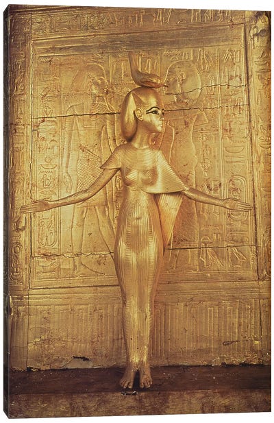 The goddess Selket on the canopic shrine, from the Tomb of Tutankhamun  New Kingdom   Canvas Art Print