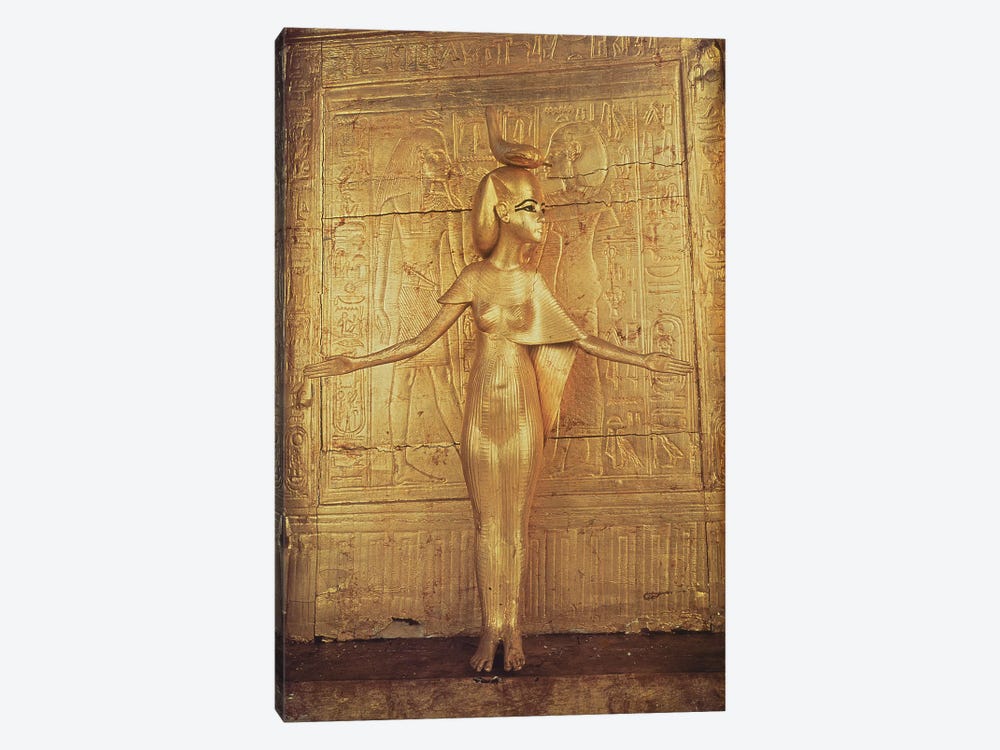 The goddess Selket on the canopic shrine, from the Tomb of Tutankhamun  New Kingdom   by Egyptian 18th Dynasty 1-piece Canvas Wall Art