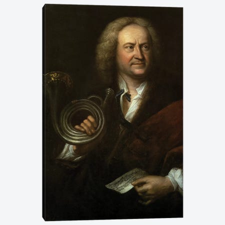 Gottfried Reiche , Senior Musician and Solo Trumpeter of Bach's Orchestra Canvas Print #BMN10194} by Elias Gottleib Haussmann Canvas Artwork