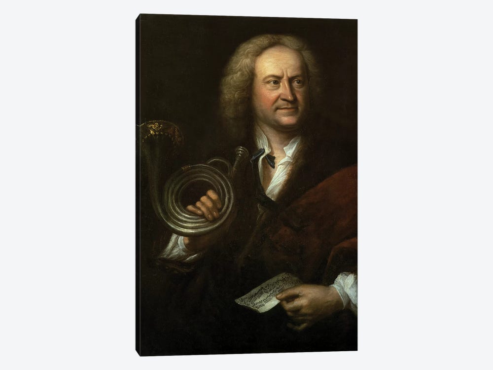 Gottfried Reiche , Senior Musician and Solo Trumpeter of Bach's Orchestra by Elias Gottleib Haussmann 1-piece Canvas Artwork