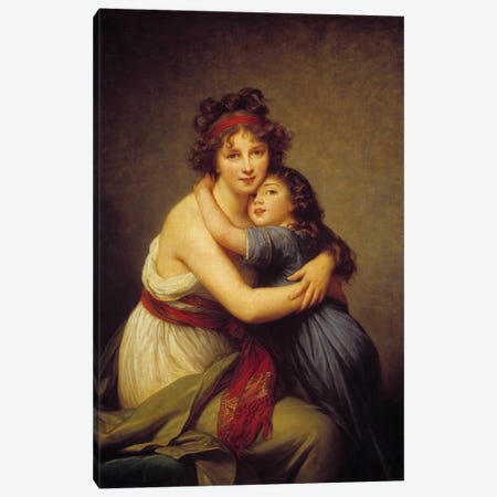 Portrait of Madame Vigee Lebrun and her daughter Jeanne-Lucie-Louise, known as Julie  Canvas Print #BMN10198} by Elisabeth Louise Vigee Le Brun Art Print