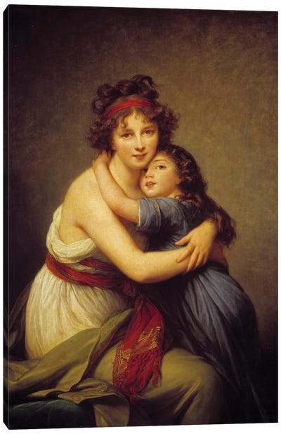 Portrait of Madame Vigee Lebrun and her daughter Jeanne-Lucie-Louise, known as Julie  Canvas Art Print - Elisabeth Louise Vigee Le Brun
