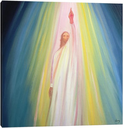 Jesus Christ points us to God the Father, 1995  Canvas Art Print