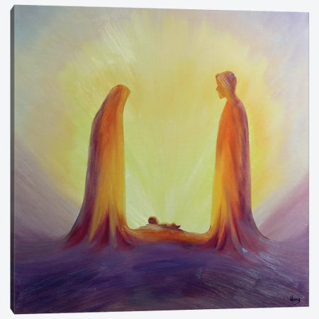 Mary and Joseph look with faith on the child Jesus at his Nativity, 1995  Canvas Print #BMN10206} by Elizabeth Wang Canvas Art