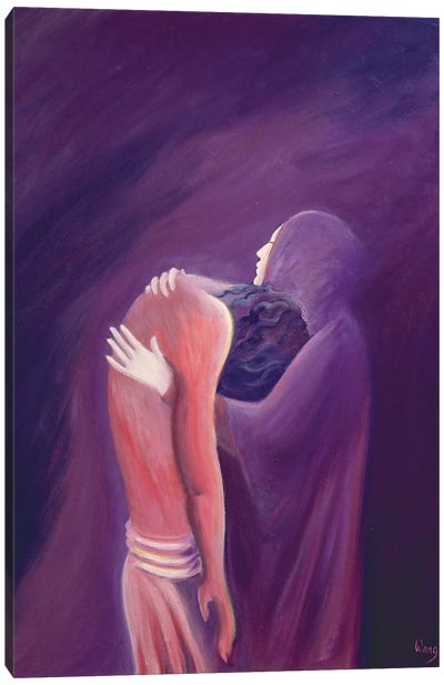 The sorrowful Virgin Mary holds her Son Jesus after His death, 1994  Canvas Art Print