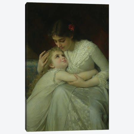 Mother and Child  Canvas Print #BMN10215} by Emile Munier Art Print