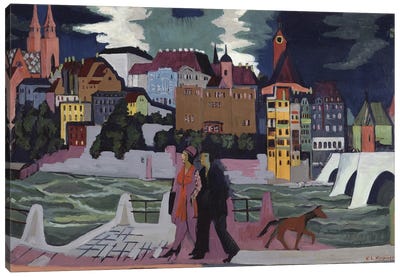 View of Basel and the Rhine, 1927-28  Canvas Art Print