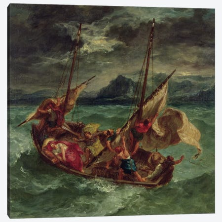 Christ on the Sea of Galilee, 1854  Canvas Print #BMN10237} by Ferdinand Victor Eugene Delacroix Canvas Art Print