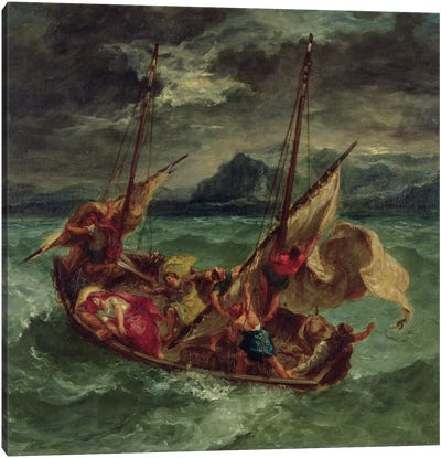 Christ on the Sea of Galilee, 1854  Canvas Art Print - Romanticism Art