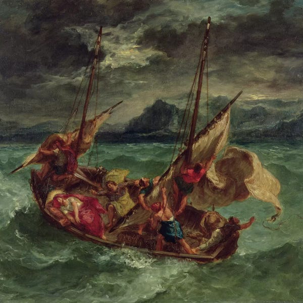 Romanticism: Christ on the Sea of Galilee, 1854  by Ferdinand Victor Eugene Delacroix