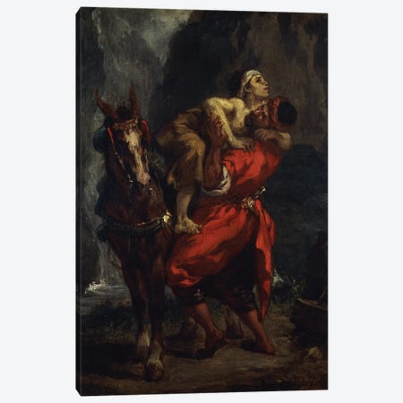The Good Samaritan,  Canvas Print #BMN10243} by Ferdinand Victor Eugene Delacroix Canvas Art Print