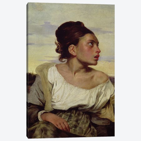 Young Orphan in the Cemetery, 1824  Canvas Print #BMN10245} by Ferdinand Victor Eugene Delacroix Canvas Artwork