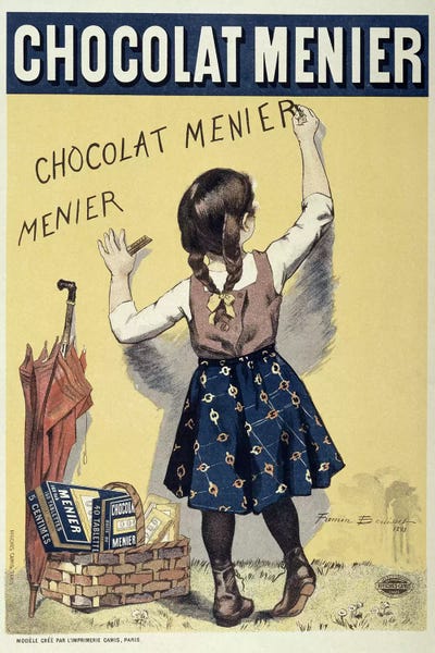 Vintage Kitchen Posters: Poster advertising Chocolat Menier, 1893  by Firmin Bouisset