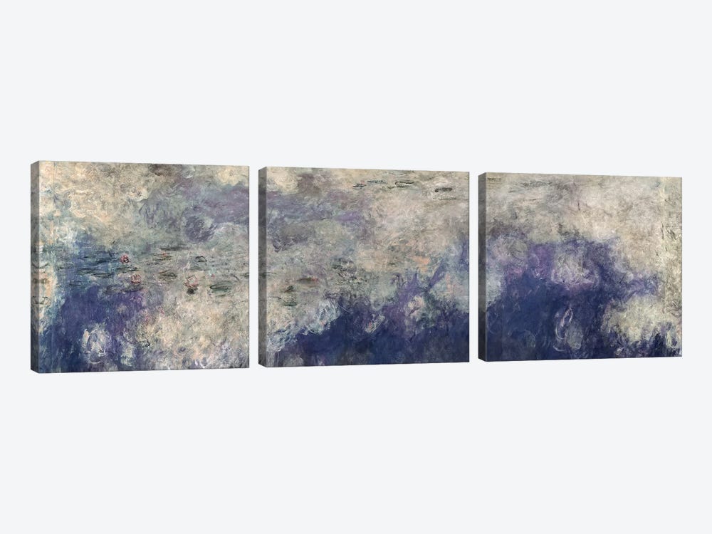 The Waterlilies - The Clouds by Claude Monet 3-piece Canvas Art Print
