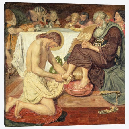 Jesus Washing Peter's Feet, 1876  Canvas Print #BMN10256} by Ford Madox Brown Art Print