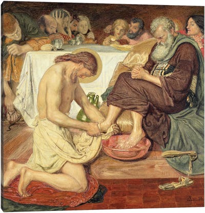 Jesus Washing Peter's Feet, 1876  Canvas Art Print - Christian Art