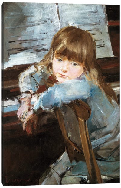 Girl before the Piano, late c19th  Canvas Art Print