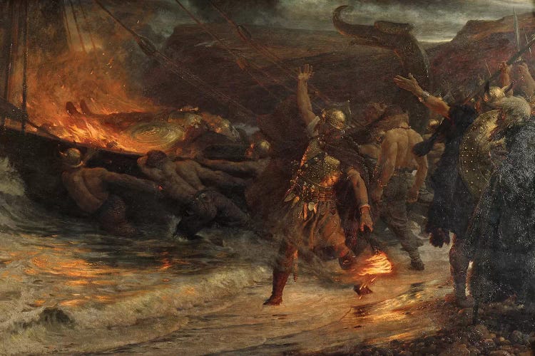 The Funeral of a Viking, 1893  by Frank Dicksee wall art