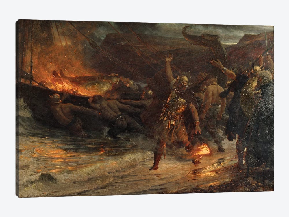 The Funeral of a Viking, 1893  by Frank Dicksee 1-piece Canvas Artwork