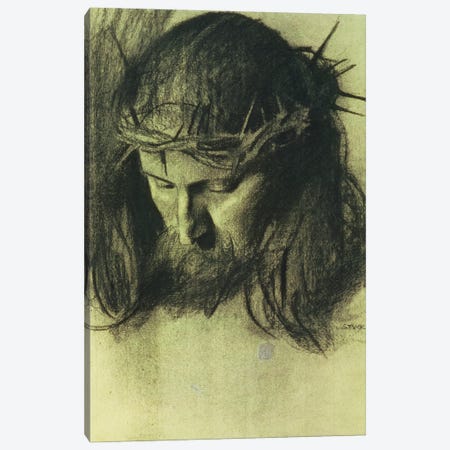 Head of Christ, c.1890  Canvas Print #BMN10277} by Franz Von Stuck Art Print