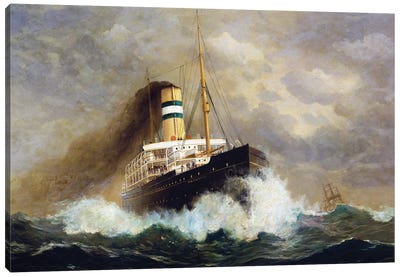 Potsdam passenger ship by Fred Pansing , oil on canvas, 20th century Canvas Art Print