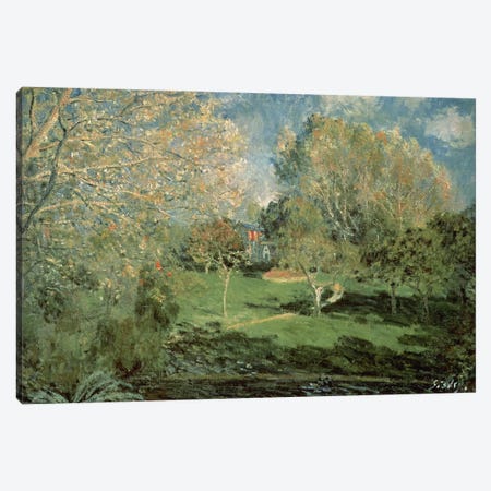 The Garden of Hoschede Family, 1881  Canvas Print #BMN1028} by Alfred Sisley Canvas Wall Art