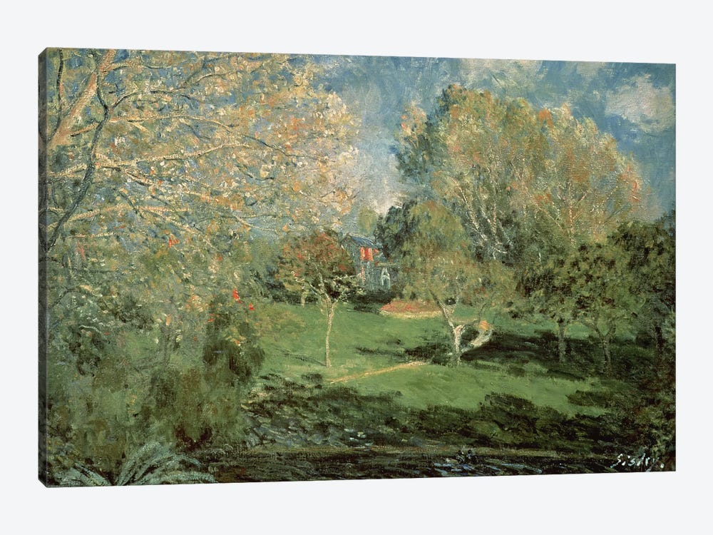 The Garden of Hoschede Family, 1881  by Alfred Sisley 1-piece Canvas Print