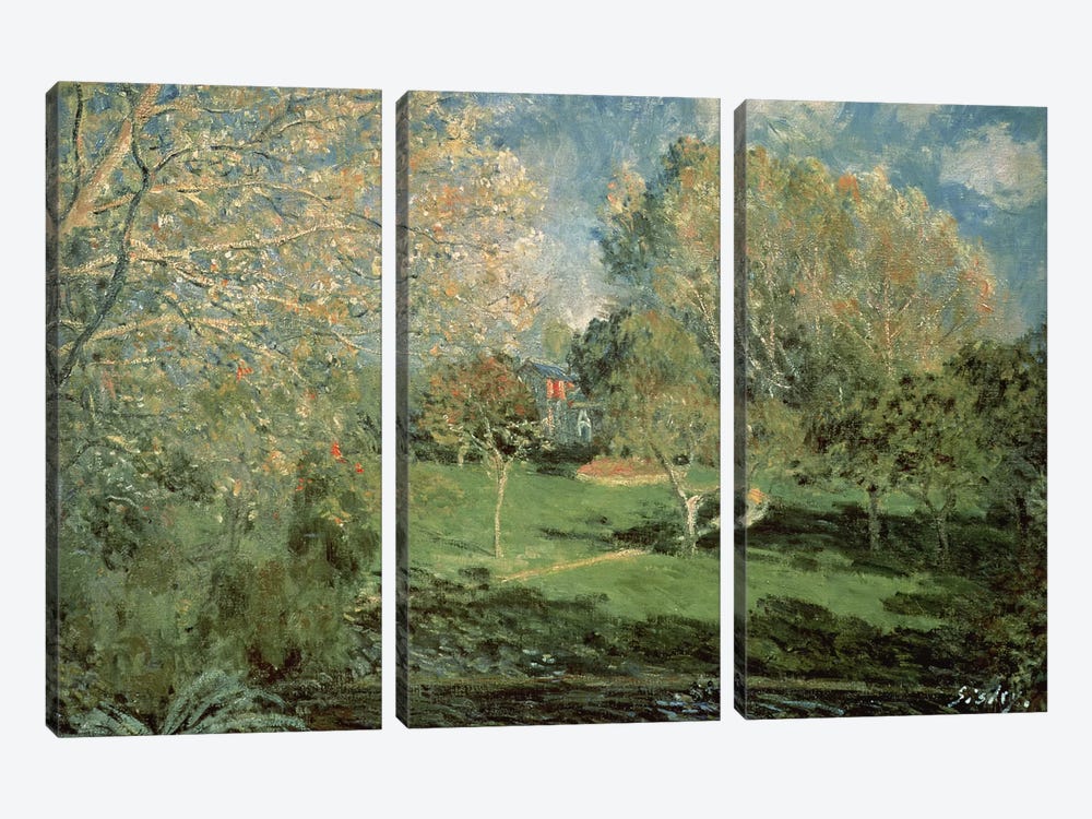 The Garden of Hoschede Family, 1881  by Alfred Sisley 3-piece Canvas Print