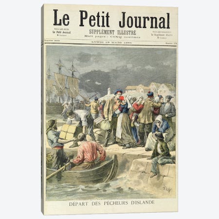 Departure of the Icelandic Fishermen, illustration from 'Le Petit Journal', 19th March 1894  Canvas Print #BMN10294} by Frederic Lix Art Print