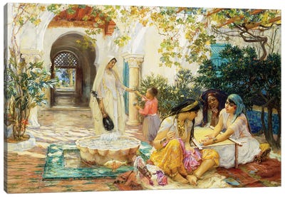 In a Village at El Biar, Algiers,  Canvas Art Print