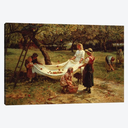 The Apple Gatherers, 1880 Canvas Print #BMN10307} by Frederick Morgan Canvas Print