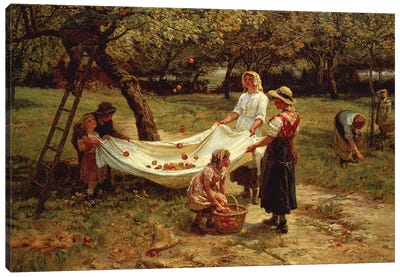 The Apple Gatherers, 1880 Canvas Art Print