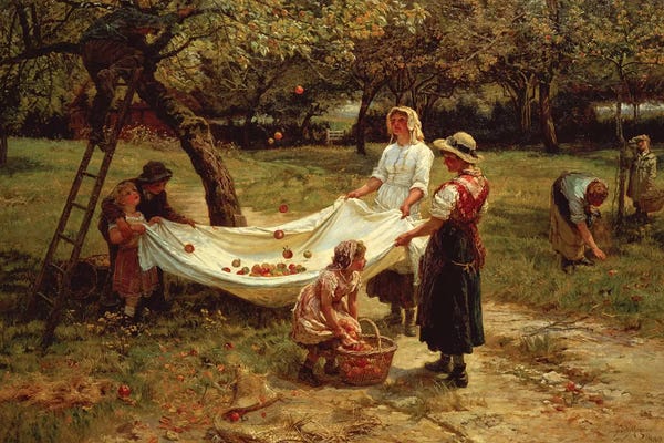 Classic Fine Art: The Apple Gatherers, 1880 by Frederick Morgan