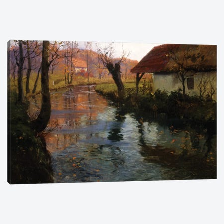 The Mill Stream  Canvas Print #BMN10317} by Fritz Thaulow Canvas Wall Art