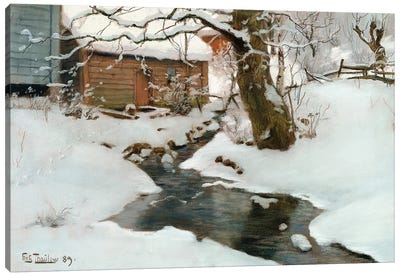 Winter on the Isle of Stord, 1889 Canvas Art Print