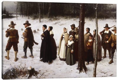 Pilgrims Going to Church, 1867  Canvas Art Print