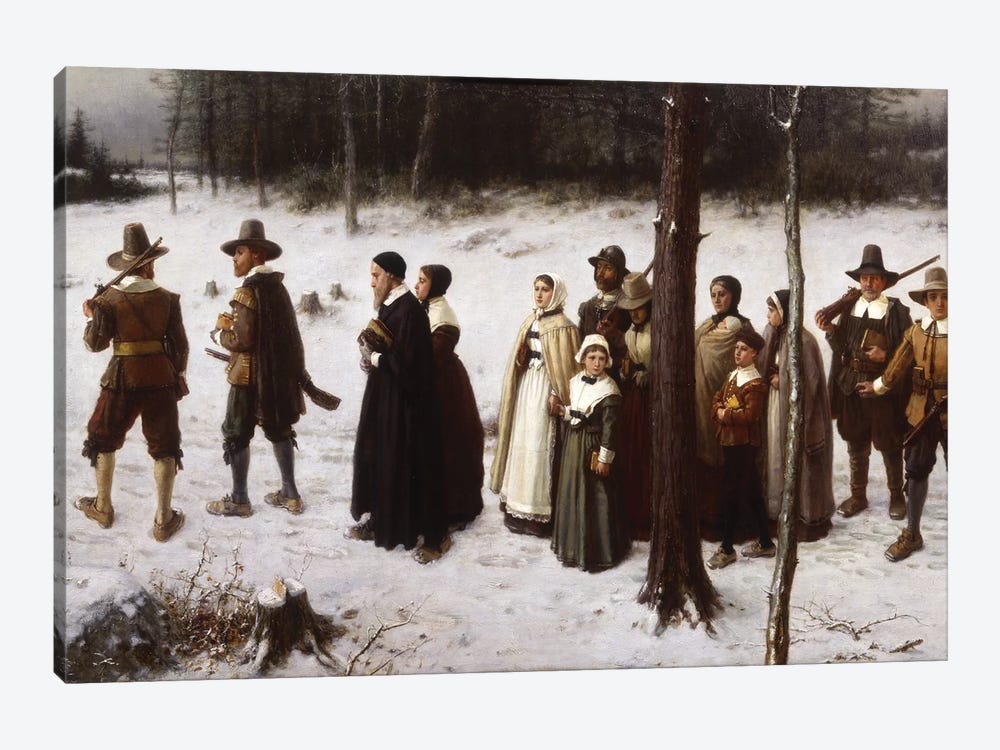 Pilgrims Going to Church, 1867  by George Henry Boughton 1-piece Canvas Art Print