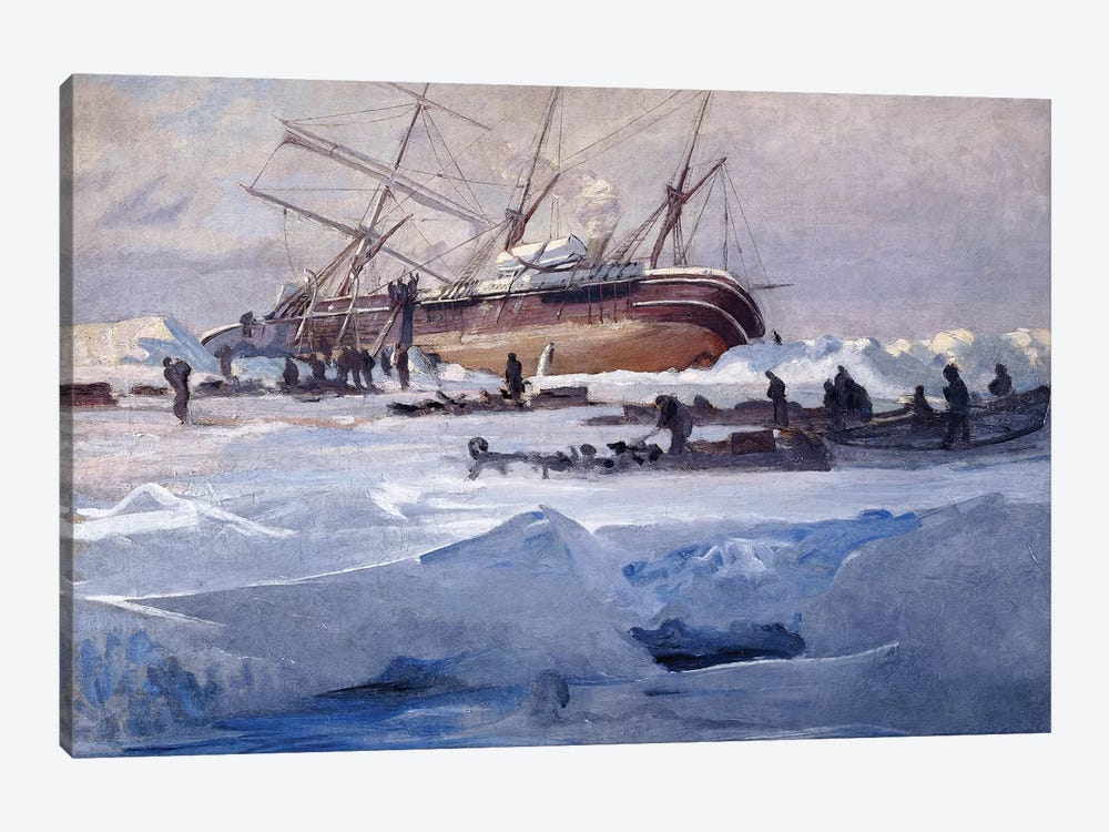 The Endurance Crushed in the Ice of the Weddell Sea, October 1915,  by George Marston 1-piece Canvas Wall Art