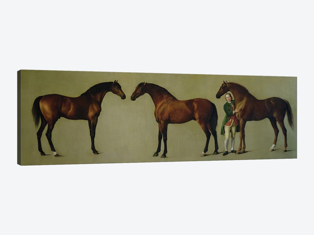 "Whistlejacket" and two other Stallions with Simon Cobb, the Groom, 1762  1-piece Canvas Art Print