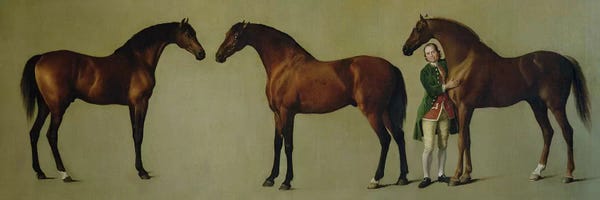 George Stubbs: "Whistlejacket" and two other Stallions with Simon Cobb, the Groom, 1762  by George Stubbs