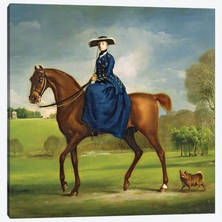 The Countess of Coningsby in the Costume of the Charlton Hunt, c.1760  Canvas Print #BMN10352} by George Stubbs Canvas Art Print