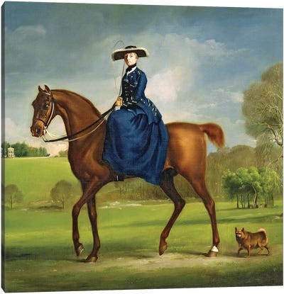 The Countess of Coningsby in the Costume of the Charlton Hunt, c.1760  Canvas Art Print - George Stubbs