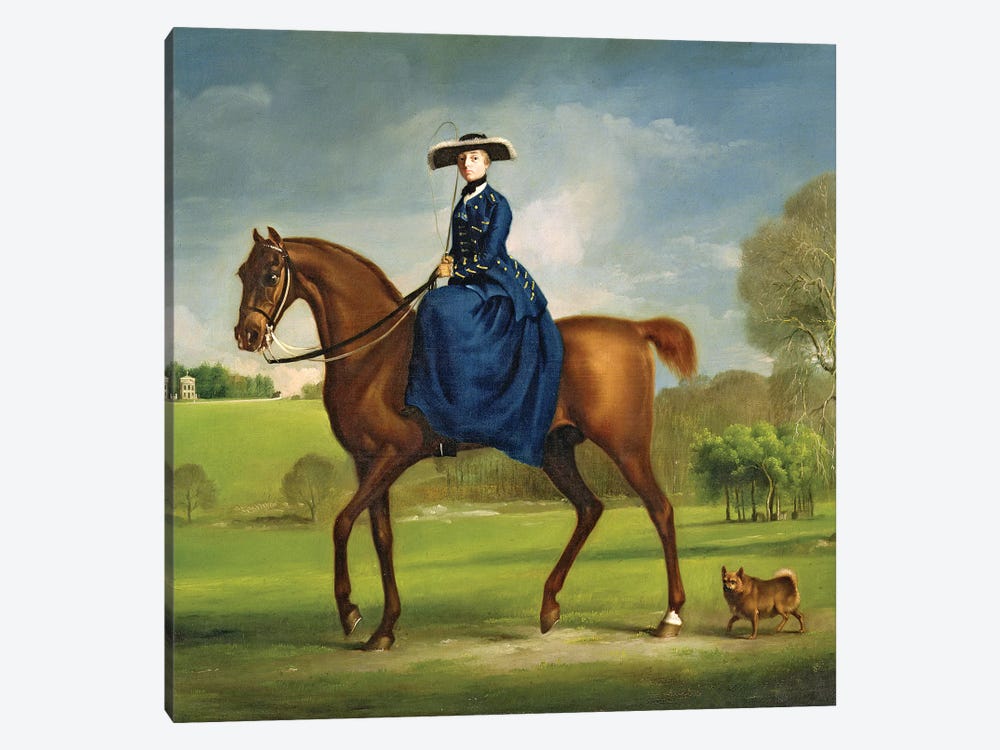 The Countess of Coningsby in the Costume of the Charlton Hunt, c.1760  by George Stubbs 1-piece Canvas Art Print