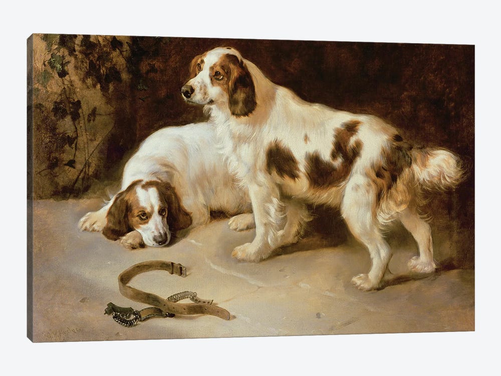 Brittany Spaniels by George Wiliam Horlor 1-piece Canvas Art